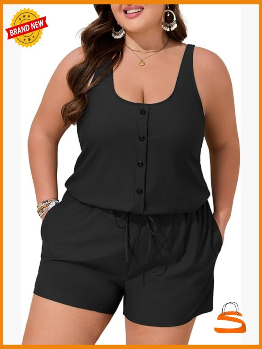 Plus Size One Piece Swimsuit with Pockets Modest Blouson Design